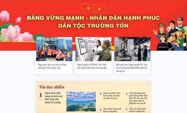 La page spécialisée de la VNA dédiée à la protection des fondements idéologiques du Parti, intitulée « Happy Vietnam ». Photo: VNA