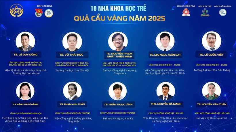 Dix jeunes scientifiques distingués par le Prix « Quả Cầu Vàng » 2025.