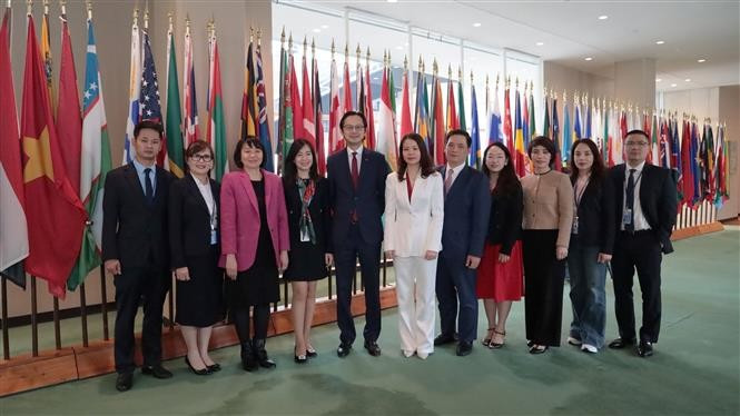 La délégation vietnamienne participe au vote. Photo : VNA