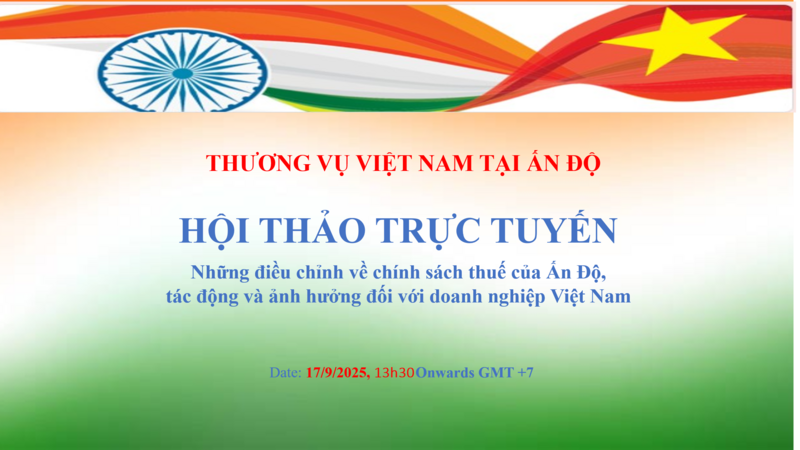 Séminaire en ligne sur les ajustements de la politique fiscale de l’Inde, leurs impacts et leurs effets sur les entreprises vietnamiennes. Photo: ministère de l'Industrie et du Commerce