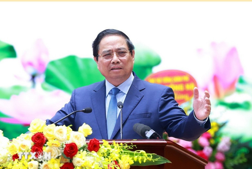 Le Premier ministre Pham Minh Chinh au premier Congrès de l’organisation du Parti du ministère de la Construction (2025–2030). Photo: VNA