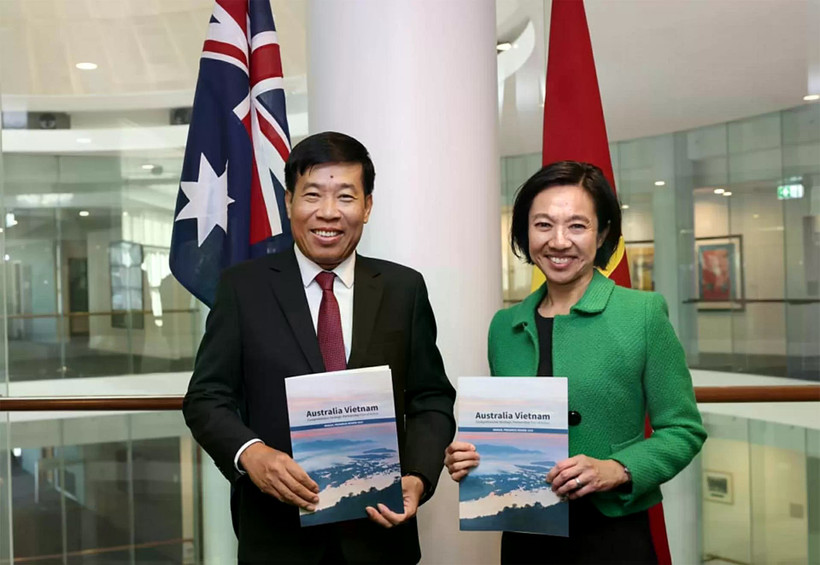 Les vice-ministres Michelle Chan et Nguyen Manh Cuong. Photo: baoquocte