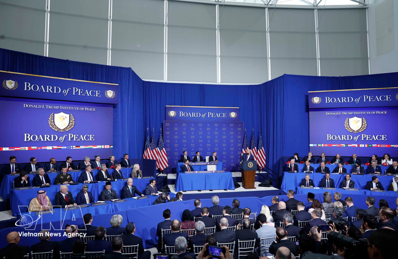 Le secrétaire général To Lam participe à la réunion inaugurale du Conseil de la paix sur Gaza aux États-Unis. Photo : VNA