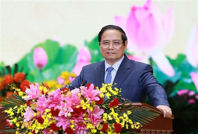Le Premier ministre Pham Minh Chinh lors de l'événement. Photo: VNA