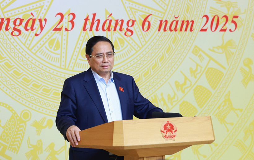 Le Premier ministre Pham Minh Chinh s'exprime lors de l'événement. Photo: VNA
