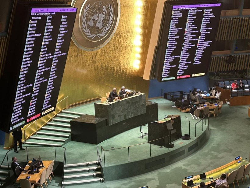 Panorama de la séance d’adoption de la Convention de Hanoï, dans l’après-midi du 24 décembre 2024. Photo : VNA