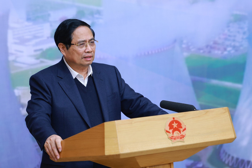 Le Premier ministre Pham Minh Chinh lors de la réunion. Photo: VNA