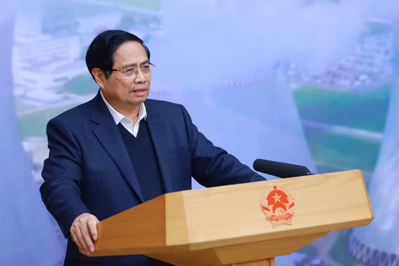 Le Premier ministre Pham Minh Chinh lors de la réunion. Photo: VNA