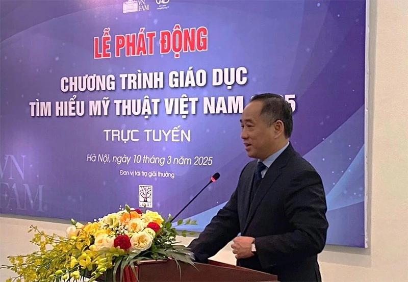 Le directeur du Musée des Beaux-Arts du Vietnam, Nguyen Anh Minh, lors de la cérémonie de lancement du concours. Photo: https://www.qdnd.vn/