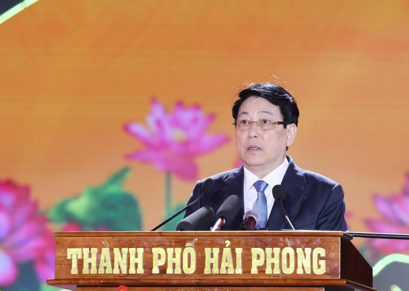 Le président de la République, Luong Cuong, à la cérémonie. Photo: VNA