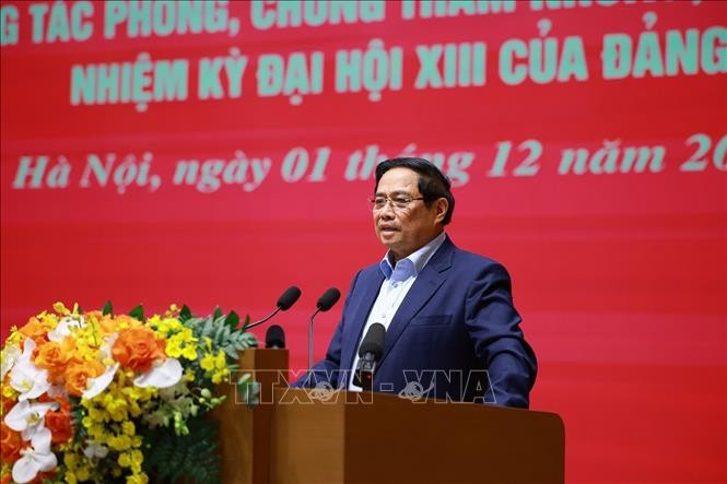 Le membre du Bureau politique, secrétaire du Comité du Parti au sein du gouvernement et Premier ministre Pham Minh Chinh. Photo: VNA