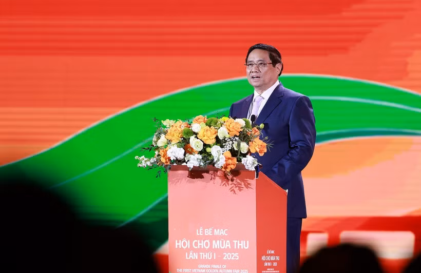 Le Premier ministre Pham Minh Chinh lors de la cérémonie. Photo: VNA