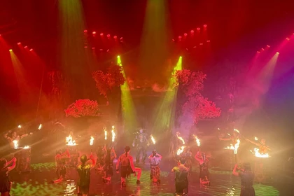 Les effets du feu ont suscité l’enthousiasme du public. Photo : VNA