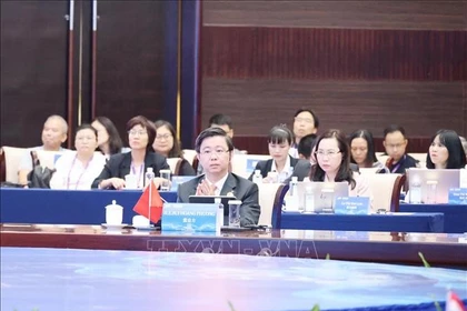Le vice-ministre vietnamien des Sciences et Technologies, Bui Hoàng Phuong, lors de la table ronde ministérielle ASEAN-Chine sur l’IA, à Nanning, le 18 septembre. Photo : VNA