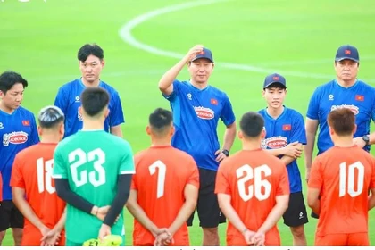 L'équipe nationale de football masculin du Vietnam ne joue pas de matchs amicaux internationaux en septembre 2025. Photo: VOV