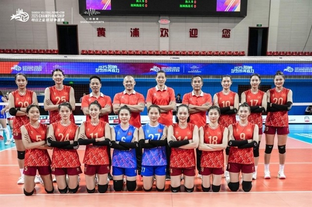 L’équipe nationale féminine de volley-ball des moins de 21 ans (U21) du Vietnam au Championnat de volley-ball Shanghai Future Stars 2025. Photo : thethao247.vn