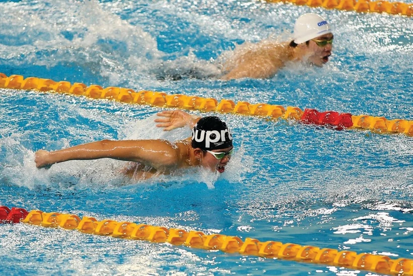 Épreuve de papillon au Championnat national de natation en petit bassin (25m) 2025 disputé en mars dernier dans la ville de Huê (Centre). Photo : CTV/CVN 