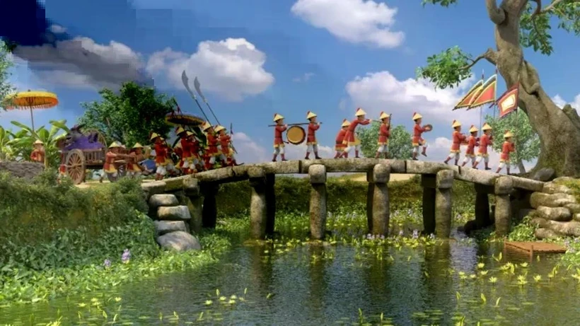 Une scène du film "Petit érudit Quỳnh : La légende de Kim Nguu". Photo : TH