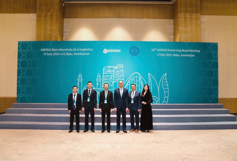 La délégation de l’Audit d’État du Vietnam (SAV) à la 62e réunion du Conseil d’administration de l’Organisation asiatique des institutions supérieures de contrôle des finances publiques (ASOSAI). Photo publiée par la VNA