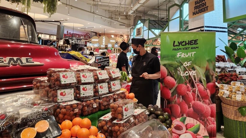 Le litchi frais vietnamien est présent en Thaïlande depuis quelques années. Photo : VNA