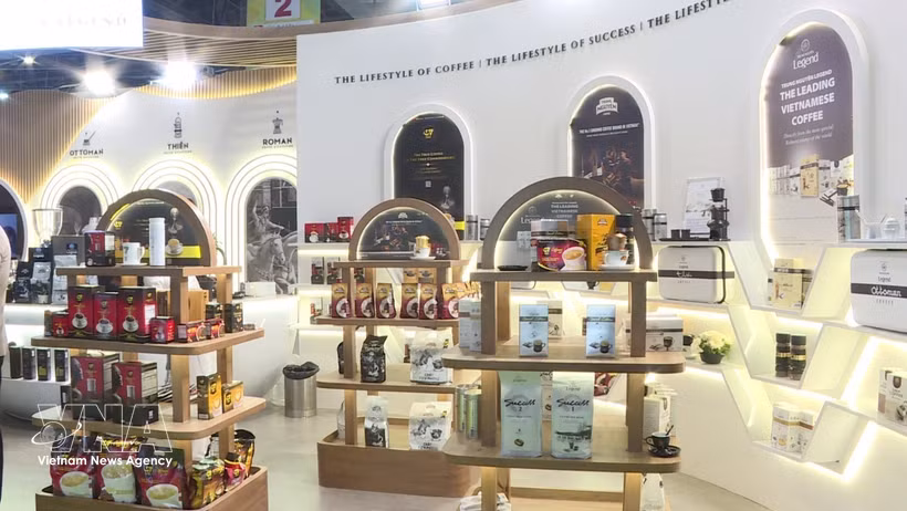 Le stand du groupe Trung Nguyen Legend au Salon international de l’alimentation et de l’hôtellerie (AAHAR) en Inde. Photo: VNA