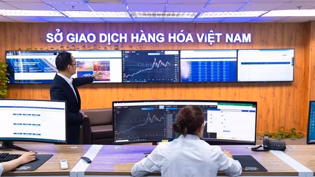 Le Vietnam ne compte actuellement qu’une seule bourse de matières premières agréée, le Service des transactions des marchandises du Vietnam. Photo : mxv.com.vn 