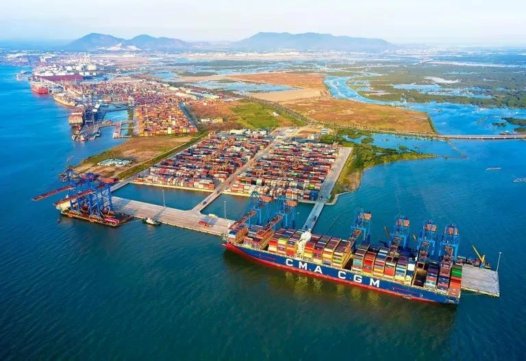 Vue aérienne du port international Gemalink. Photo: VNA