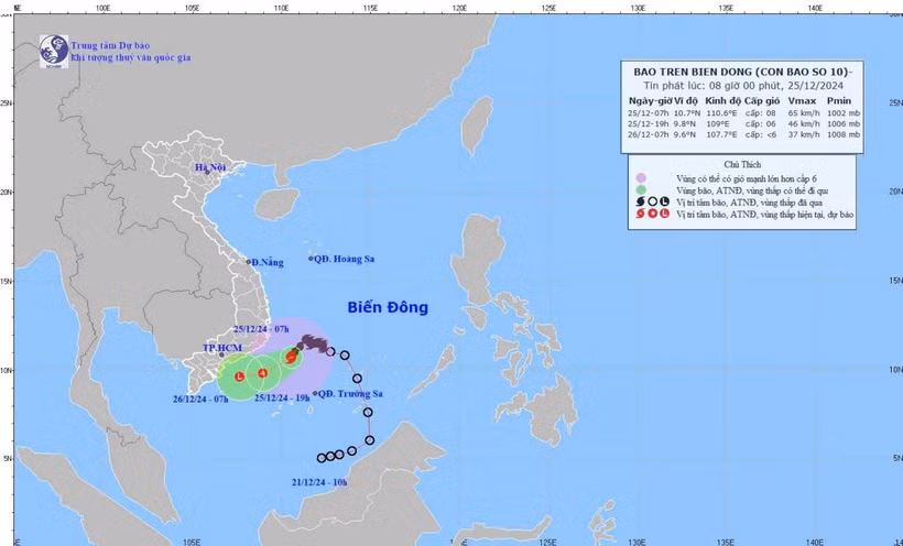 La tempête Pabuk s’est affaiblie en dépression tropicale et devrait continuer à perdre de sa force dans une zone de basse pression. Source : NCHMF