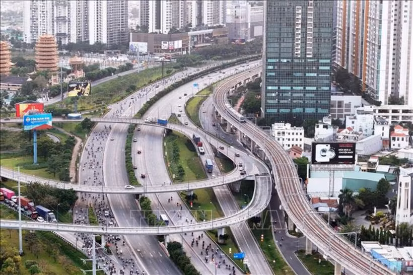 L'un des principaux projets de transport à Hô Chi Minh-Ville. Photo : VNA