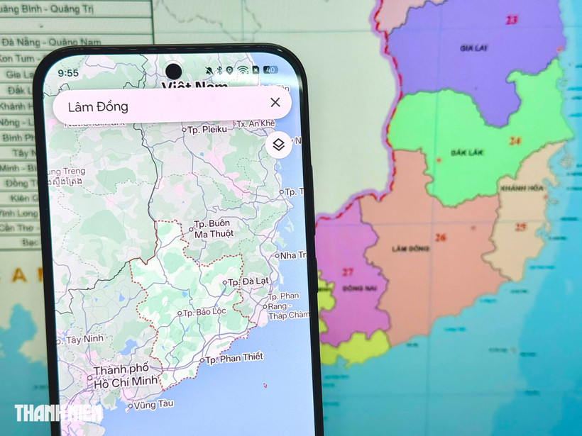 Google Maps commence à mettre à jour les limites administratives de certaines provinces et villes du Vietnam. Photo : thanhnien.vn