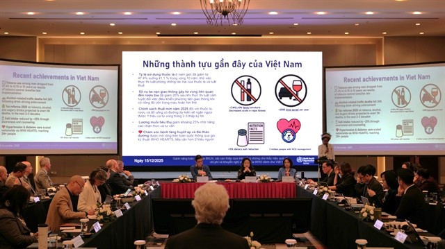 Des délégués discutent des mesures à prendre pour lutter contre les maladies non transmissibles à Hanoï, le 15 décembre. Photo: gracieuseté de l'OMS