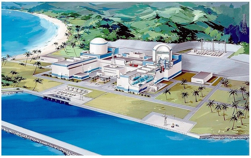 Image d’artiste de la centrale nucléaire de Ninh Thuân. Photo: AI