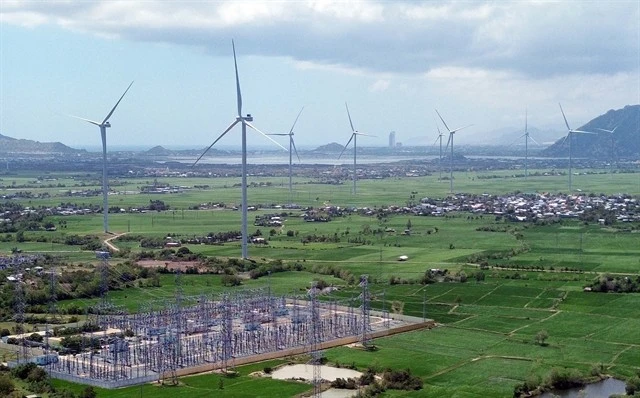 Un parc éolien dans le district de Thuân Bac, province de Ninh Thuân. Photo: VNA