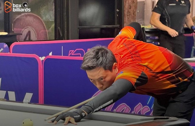 Le joueur vietnamien de billard Duong Quôc Hoàng en action. Photo : Box Billiards