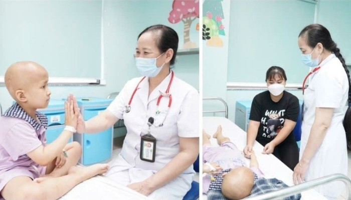 La docteure Bui Ngoc Lan examine des enfants. Photo: VOV