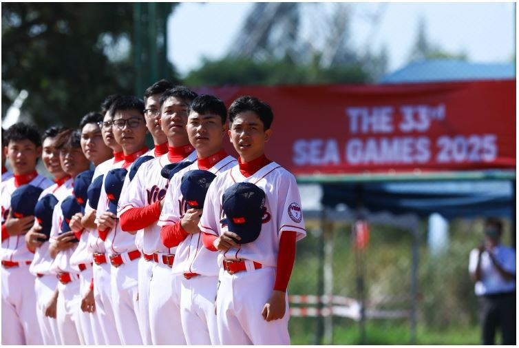 L'équipe vietnamienne de baseball, sous la direction de l'entraîneur sud-coréen Park Hyo-chul. 