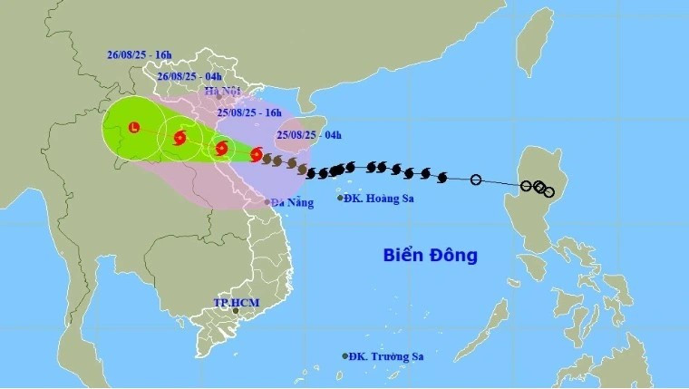 Localisation et trajectoire du typhon Kajiki.