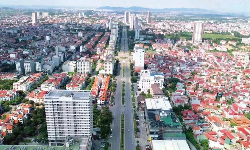 Vue aérienne d’un quartier central de la ville de Bac Ninh. Photo : CTV