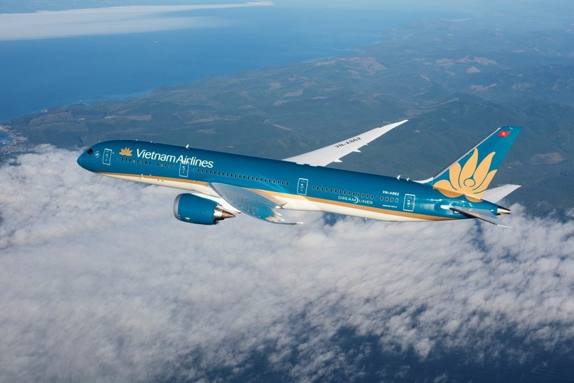 Un avion en vol de Vietnam Airlines. Photo : Vietnam Airlines