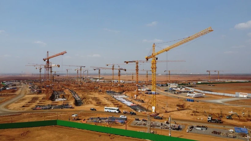 Le chantier de l'aéroport de Long Thành, à Dông Nai (Sud). Photo : VNA