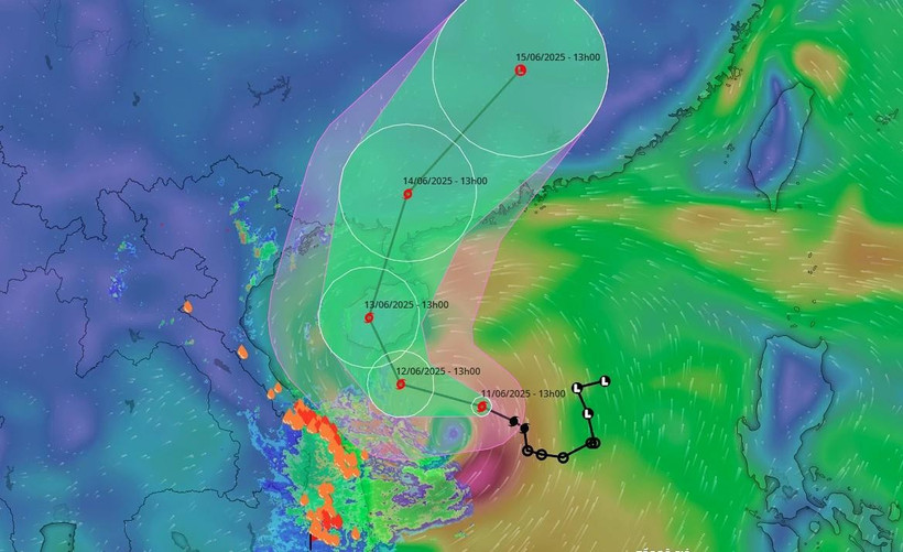 La tempête tropicale Wutip devrait évoluer de manière complexe. Photo : vndms