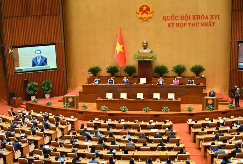 Le président de l’Assemblée nationale, Trân Thanh Mân, prononce le discours de clôture de la première session de la XVIe législature . Photo: daibieunhandan.vn