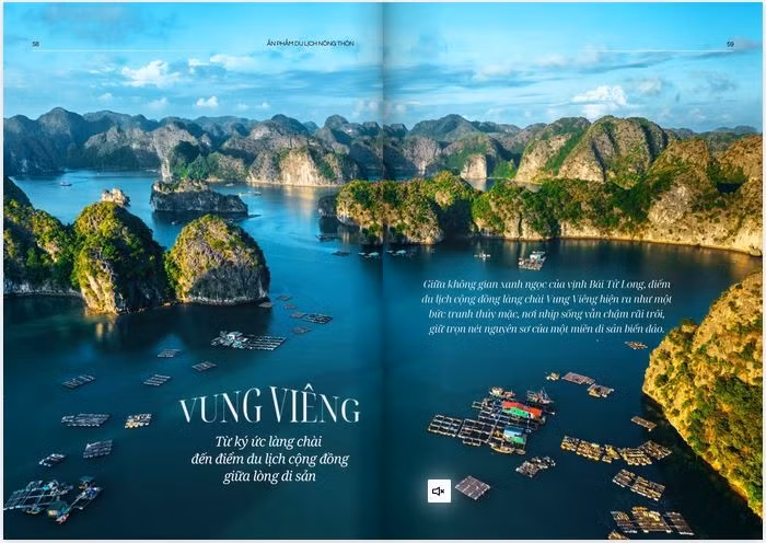 Le village des pêcheurs Vung Viêng, dans la baie de Bai Tu Long, est mis en avant dans cette brochure intitulée «Tourisme rural», publiée par le Centre d’information touristique. Photo : VNAT