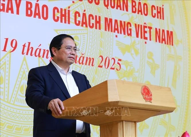 Le Premier ministre Pham Minh Chinh s’exprime lors de l’événement, à Hanoi, le 19 juin. Photo : VNA
