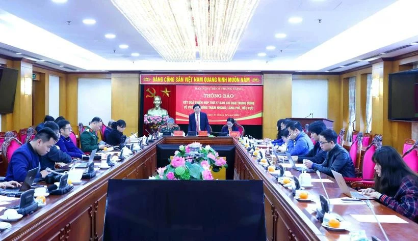 Conférence de presse de la Commission des affaires intérieures du Comité central du Parti, à Hanoi, le 31 décembre. Photo : VNA