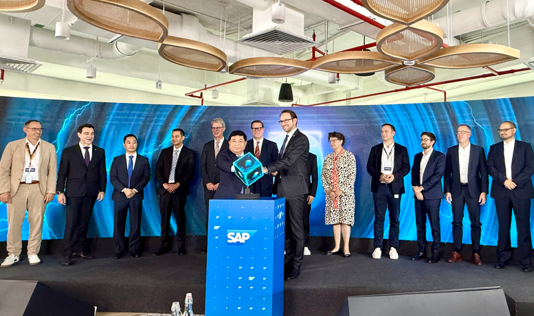 Cérémonie d’inauguration du centre de R&D de SAP, à Hô Chi Minh-Ville, le 7 août 2025 - Photo : vneconomy.vn