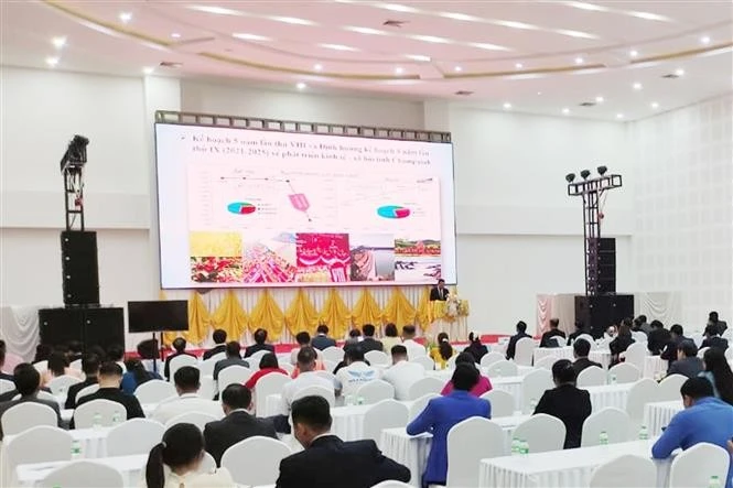 Vue du Forum de promotion du commerce, de l’investissement et du tourisme : Promotion du corridor économique Est-Ouest et le Salon du commerce et du tourisme 2025. Photo: VNA