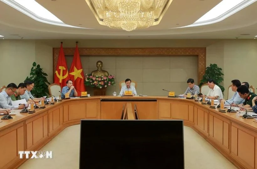 Vue de la réunion du Comité national de sécurité de l’aviation civile, à Hanoi, le 5 juin. Photo : VNA