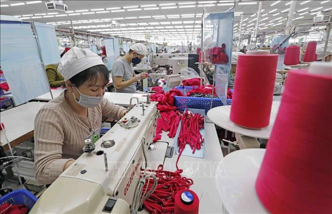 Usine SCAVI Huê, détenue à 100% par le Groupe Financier B’Lao (France), spécialisée dans la production de sous-vêtements, vêtements de sport et de protection… , dans la zone industrielle de Phong Diên, province de Thua Thiên- Huê. Photo : VNA