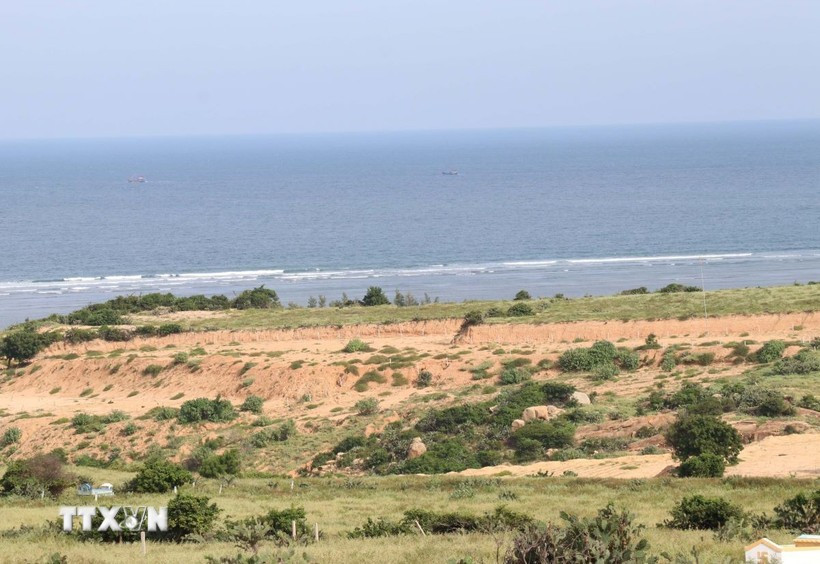 Le site choisi pour la construction de la centrale nucléaire de Ninh Thuân 1, dans la commune de Phuoc Dinh. Photo : VNA